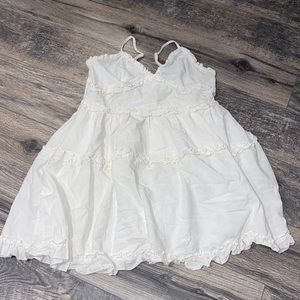 SHEIN white lined summer dress with adjustable straps size large